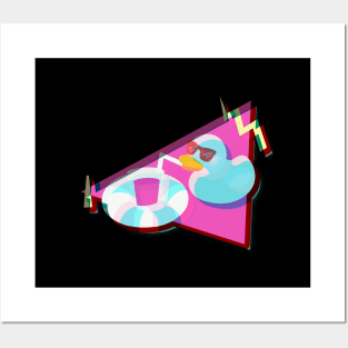 Retro Rubber Duck | 80s Vaporwave | 3d Glasses Posters and Art